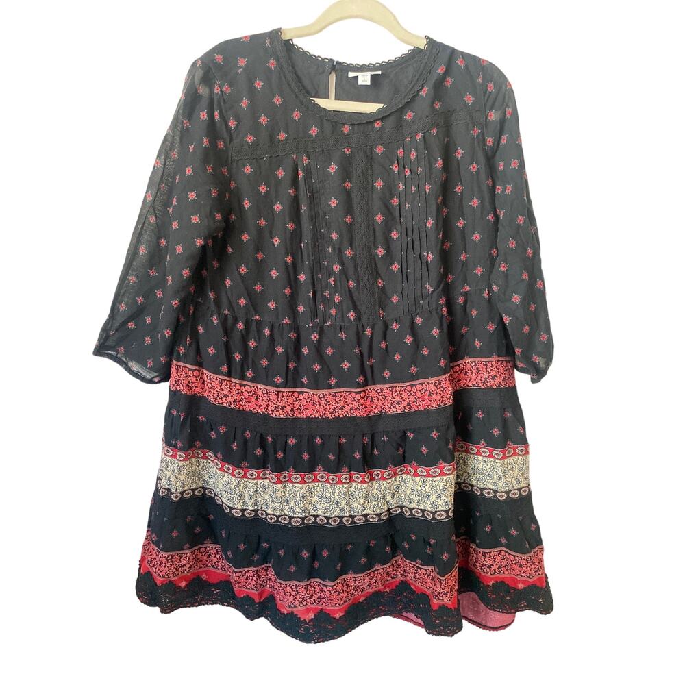 J Jill boho midi black and red L